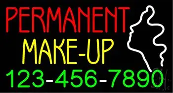 Rde Permanent Make-Up with Phone Number LED Neon Sign