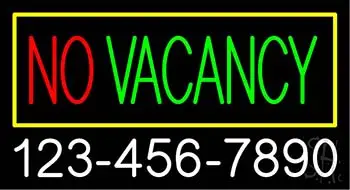 No Vacancy LED Neon Sign with Phone Number