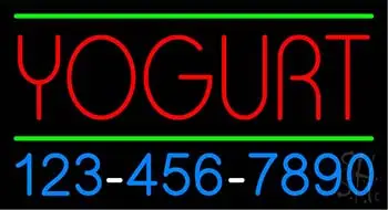 Double Stroke Yogurt with Phone Number LED Neon Sign