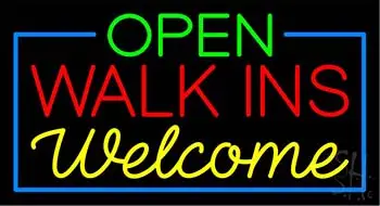 Red Open Walk Ins Welcome LED Neon Sign