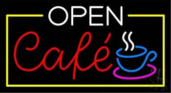 Yellow Open Cafe LED Neon Sign