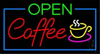 Yellow Open Coffee LED Neon Sign