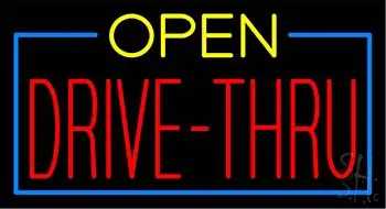 Red Open Green Drive-Thru LED Neon Sign