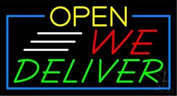 Open We Deliver LED Neon Sign