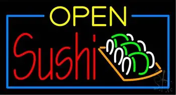 Open Double Stroke Green Sushi LED Neon Sign