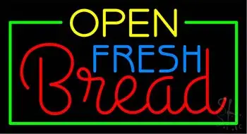 Red Open Fresh Bread LED Neon Sign
