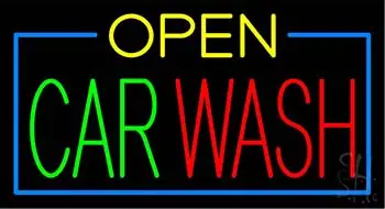 Open Car Wash Block LED Neon Sign