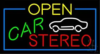Red Open Car Stereo LED Neon Sign