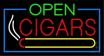 Red Open Double Stroke Cigars LED Neon Sign