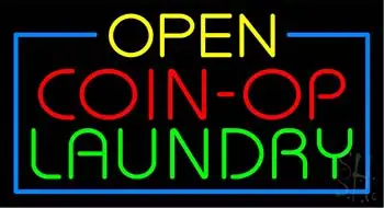 Red Open Coin Op Laundry LED Neon Sign