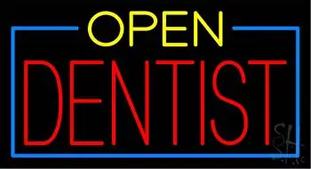 Green Open Red Dentist LED Neon Sign