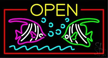 Tropical Fish Logo Open LED Neon Sign