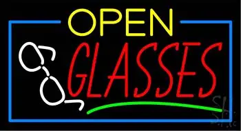 Yellow Open Glasses Logo LED Neon Sign