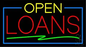 Green Open Red Double Stroke Loans LED Neon Sign