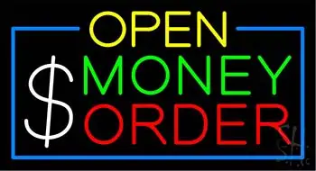 Yellow Open Red Money Order LED Neon Sign