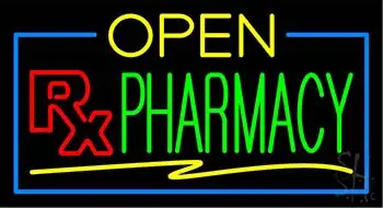 Yellow Open Pharmacy LED Neon Sign