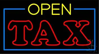 Yellow Open Double Stroke Tax LED Neon Sign