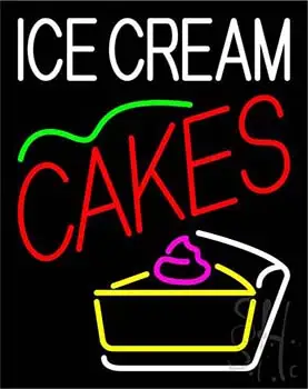 Red Ice Cream Cakes Logo LED Neon Sign