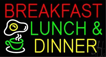 Breakfast Lunch And Dinner LED Neon Sign