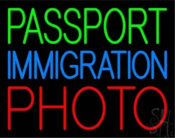 Passport Immigration Photo LED Neon Sign
