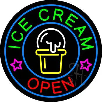 Round Ice Cream with Logo in Between LED Neon Sign