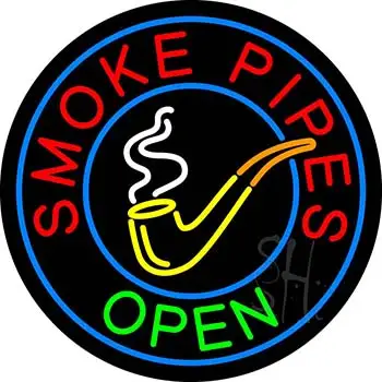 Smoke Pipes Open Circle LED Neon Sign