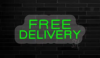 Red Free Delivery Contoured Clear Backing LED Neon Sign