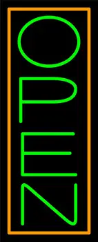 Orange Border With Green Vertical Open LED Neon Sign