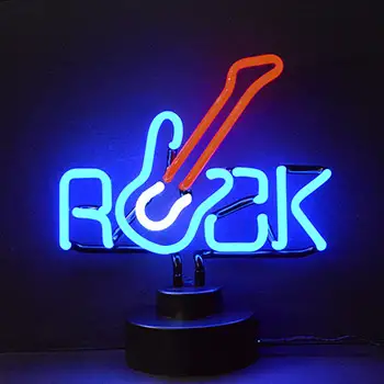 Rock with Guitar Neon Sculpture