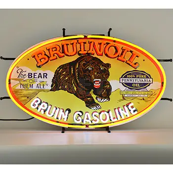 Gas - Bruinoil Bruin Gasoline Neon Sign
