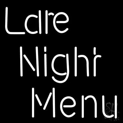 Late Night Menu LED Neon Sign
