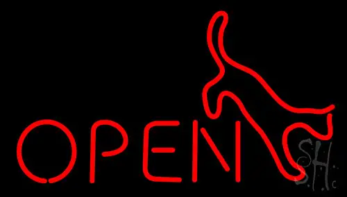 Open With Cat LED Neon Sign