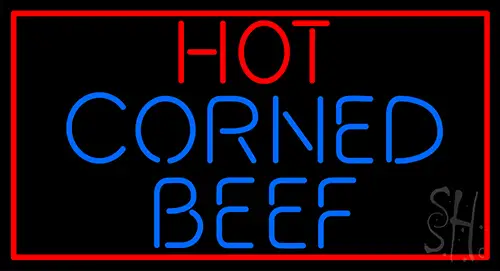 Red Border Hot Corned Beef LED Neon Sign