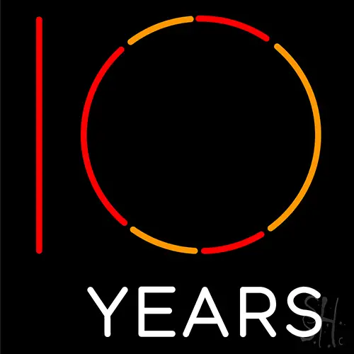 10 Years LED Neon Sign