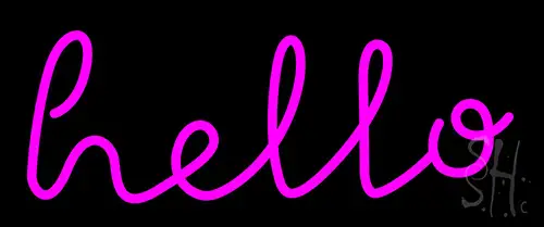 Pink Hello LED Neon Sign