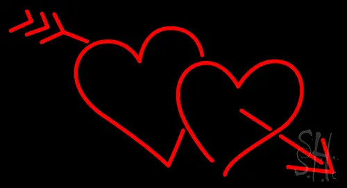 Heart With Red Arrow LED Neon Sign