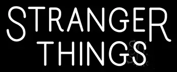 White Stranger Things Logo LED Neon Sign