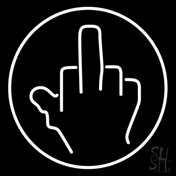 Middle Finger With Circle Border LED Neon Sign