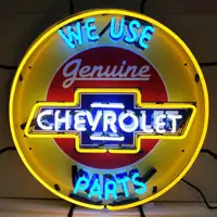 Chevrolet Neon Sign with Silkscreen Backing
