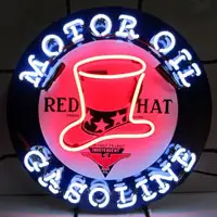 Red Hat Gasoline Neon Sign