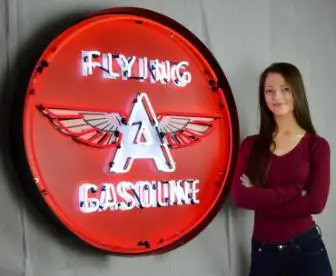 Large Flying a Gasoline Neon Sign in Crate