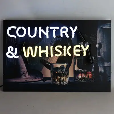Junior Country and Whiskey Neon Sign