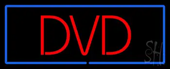 Red DVD Blue Border LED Neon Sign