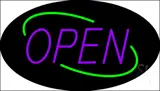 Open Deco Style Green Border Purple Letters LED Neon Sign