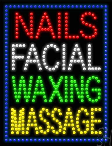 Nails Facial Waxing Massage LED Sign