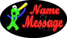 Custom Baseballer Logo 1 Animated LED Neon Sign