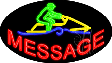 Custom Boat Rider Logo Animated LED Neon Sign
