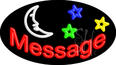 Custom Moon Stars Logo Animated LED Neon Sign