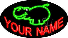 Custom Hippopotamus Animated LED Neon Sign