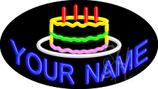 Custom Birthday Cake Animated LED Neon Sign